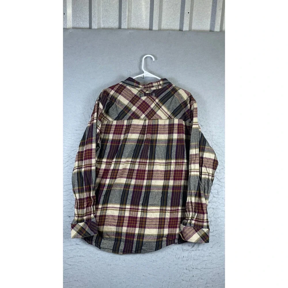Legendary Whitetails Button Down Mens LG Plaid Excellent Corduroy Trim Flannel